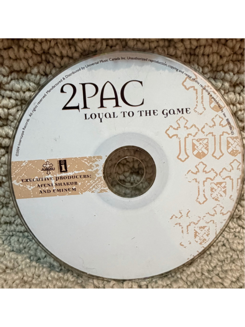 2Pac Loyal to the Game Audio CD Music Album One Size White Beige